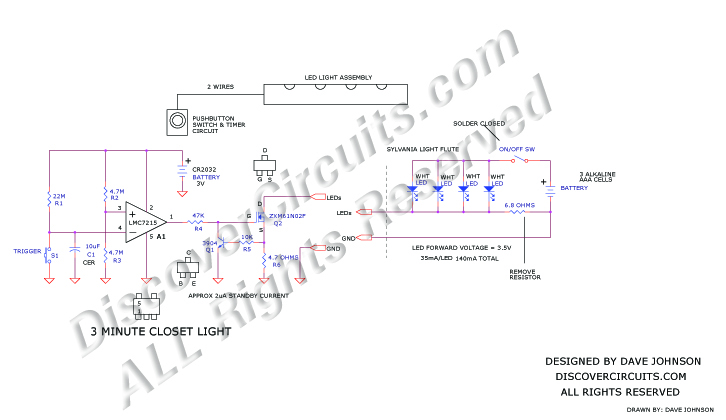 3 minute closet light designed by David Johnson